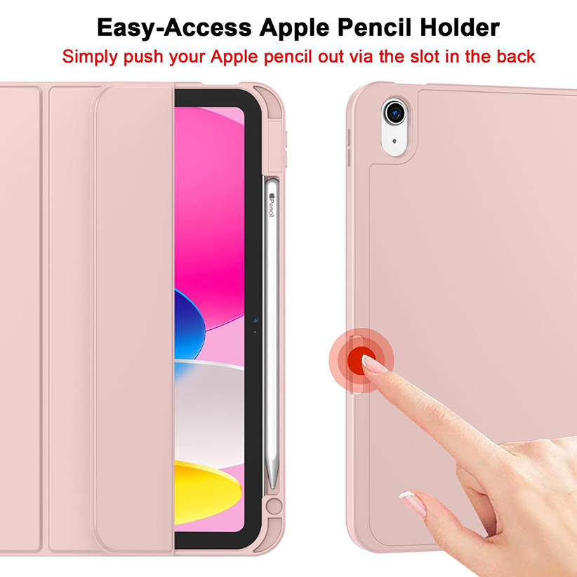 Leather iPad Case for iPad Air 10.5” 2019- Trifold Stand Smart Leather Case with Soft TPU Back,Auto Wake/Sleep